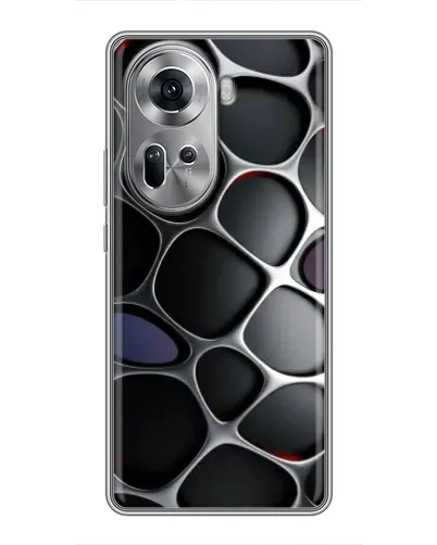 Чехол для OPPO Reno 11 5G с картинкой «Объемная темная решетка»