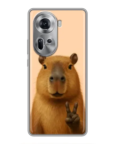 Чехол для OPPO Reno 11 5G с картинкой «Капибара виктория»