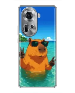 Чехол для OPPO Reno 11 5G с картинкой «Морская капибара» Чехол для OPPO Reno 11 5G с картинкой «Морская капибара»