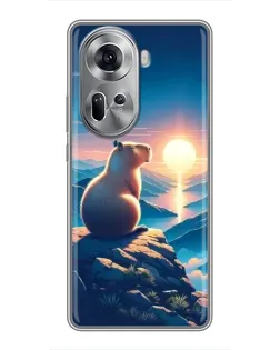 Чехол для OPPO Reno 11 5G с картинкой «Закат солнца с капибарой» Чехол для OPPO Reno 11 5G с картинкой «Закат солнца с капибарой»