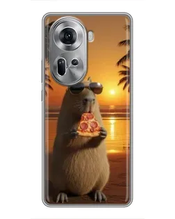 Чехол для OPPO Reno 11 5G с картинкой «Капибара с пиццей» Чехол для OPPO Reno 11 5G с картинкой «Капибара с пиццей»