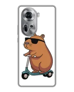 Чехол для OPPO Reno 11 5G с картинкой «Капибара на самокате» Чехол для OPPO Reno 11 5G с картинкой «Капибара на самокате»