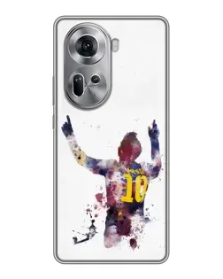 Чехол для OPPO Reno 11 5G с картинкой «Акварельный Месси Барселона»