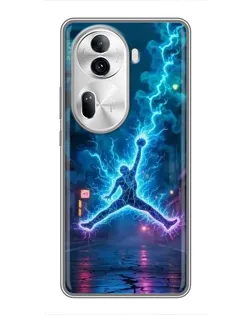 Чехол для OPPO Reno 11 Pro 5G с картинкой «Jordan Gold Jumpman»