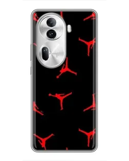 Чехол для OPPO Reno 11 Pro 5G с картинкой «Jordan Red Pattern»