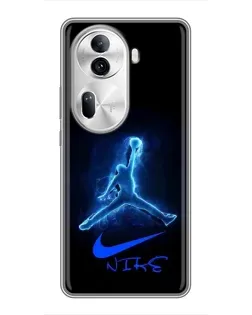 Чехол для OPPO Reno 11 Pro 5G с картинкой «Jordan Neon Blue»