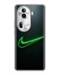 Чехол для OPPO Reno 11 Pro 5G с картинкой «Неоновый контур Nike» Чехол для OPPO Reno 11 Pro 5G с картинкой «Неоновый контур Nike»