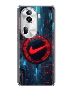 Чехол для OPPO Reno 11 Pro 5G с картинкой «Техногенный стиль Nike»