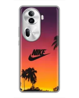 Чехол для OPPO Reno 11 Pro 5G с картинкой «Nike на закате солнца»