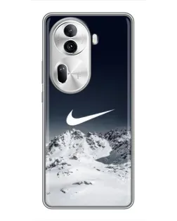 Чехол для OPPO Reno 11 Pro 5G с картинкой «Nike — зимние горы»