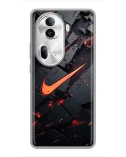 Чехол для OPPO Reno 11 Pro 5G с картинкой «Nike — эффект разломов»