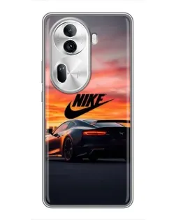 Чехол для OPPO Reno 11 Pro 5G с картинкой «Nike и суперкар»