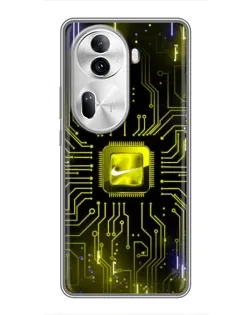 Чехол для OPPO Reno 11 Pro 5G с картинкой «Nike — золотая искра»