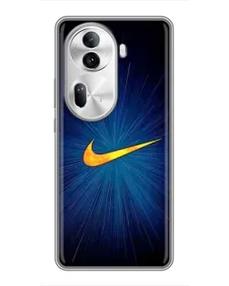 Чехол для OPPO Reno 11 Pro 5G с картинкой «Синий пульс Nike»