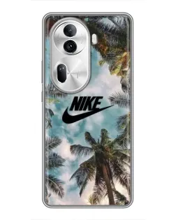 Чехол для OPPO Reno 11 Pro 5G с картинкой «Тропический принт Nike»