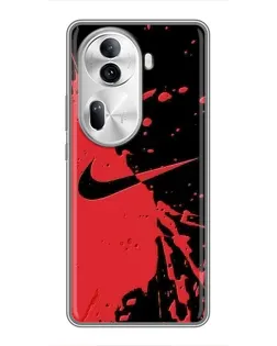 Чехол для OPPO Reno 11 Pro 5G с картинкой «Красные брызги Nike»