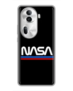 Чехол для OPPO Reno 11 Pro 5G с картинкой «NASA — классика Red Blue»