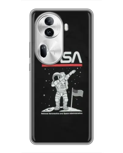 Чехол для OPPO Reno 11 Pro 5G с картинкой «NASA — шагаем по Луне»