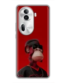 Чехол для OPPO Reno 11 Pro 5G с картинкой «Bored Ape в красном»