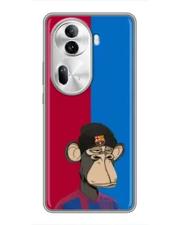 Чехол для OPPO Reno 11 Pro 5G с картинкой «Bored Ape — фанат Барсы»