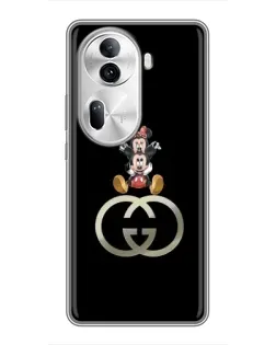 Чехол для OPPO Reno 11 Pro 5G с картинкой «Минни Маус на лого»