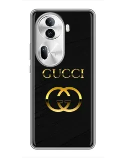 Чехол для OPPO Reno 11 Pro 5G с картинкой «Золотой логотип Gucci»
