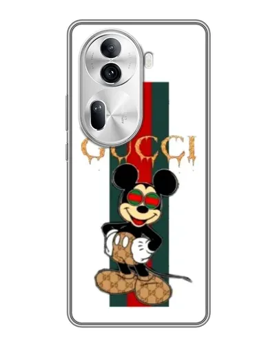 Чехол для OPPO Reno 11 Pro 5G с картинкой «Микки Маус Gucci — полосы» Чехол для OPPO Reno 11 Pro 5G с картинкой «Микки Маус Gucci — полосы»