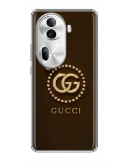 Чехол для OPPO Reno 11 Pro 5G с картинкой «Gucci — золотая бабочка»