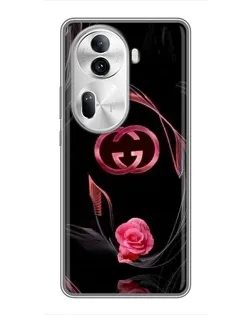 Чехол для OPPO Reno 11 Pro 5G с картинкой «Gucci — неоновая роза»