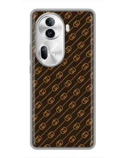Чехол для OPPO Reno 11 Pro 5G с картинкой «Gucci — золотые диагонали»