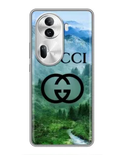 Чехол для OPPO Reno 11 Pro 5G с картинкой «Gucci — горный пейзаж»