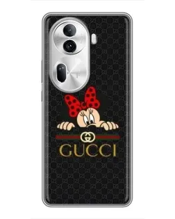 Чехол для OPPO Reno 11 Pro 5G с картинкой «Минни Маус Gucci — черный»