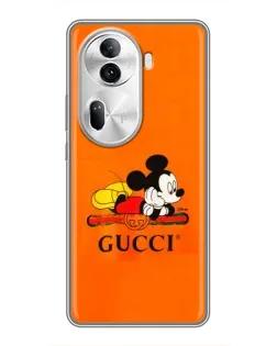 Чехол для OPPO Reno 11 Pro 5G с картинкой «Микки Маус Gucci — оранж»