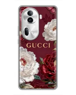 Чехол для OPPO Reno 11 Pro 5G с картинкой «Gucci — бордовые розы»