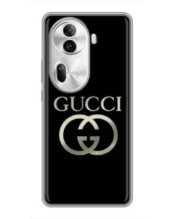Чехол для OPPO Reno 11 Pro 5G с картинкой «Gucci — золото на черном»