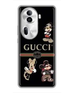 Чехол для OPPO Reno 11 Pro 5G с картинкой «Gucci — герои Disney и монограмма»
