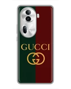 Чехол для OPPO Reno 11 Pro 5G с картинкой «Gucci — темно-зеленый градиент»
