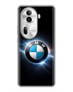 Чехол для OPPO Reno 11 Pro 5G с картинкой «BMW — неоновое сияние»