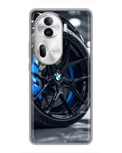 Чехол для OPPO Reno 11 Pro 5G с картинкой «Колесо BMW вблизи»