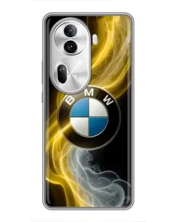 Чехол для OPPO Reno 11 Pro 5G с картинкой «Золотистый дым BMW»