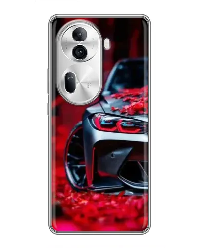 Чехол для OPPO Reno 11 Pro 5G с картинкой «Спортивная BMW и цветы»