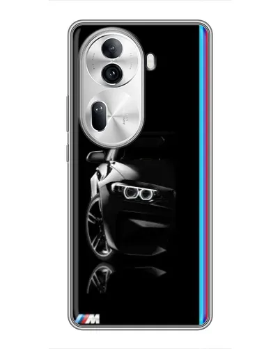 Чехол для OPPO Reno 11 Pro 5G с картинкой «Силуэт BMW в темноте»