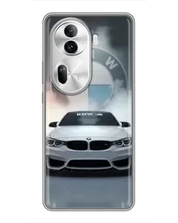 Чехол для OPPO Reno 11 Pro 5G с картинкой «BMW в белом дыму»
