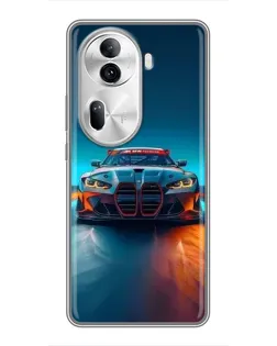 Чехол для OPPO Reno 11 Pro 5G с картинкой «BMW — огни неона»