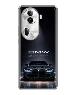 Чехол для OPPO Reno 11 Pro 5G с картинкой «BMW сквозь ночной город»
