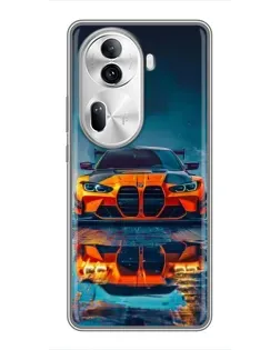 Чехол для OPPO Reno 11 Pro 5G с картинкой «BMW — золотая эмблема»