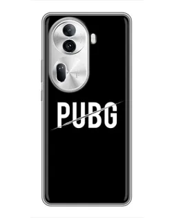 Чехол для OPPO Reno 11 Pro 5G с картинкой «PUBG — белый логотип»