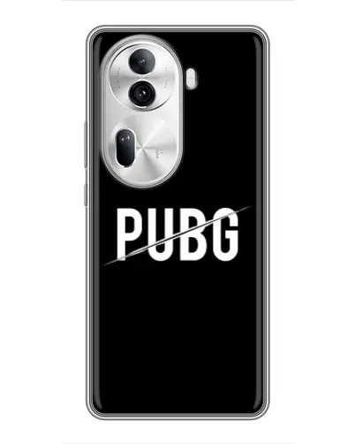Чехол для OPPO Reno 11 Pro 5G с картинкой «PUBG — белый логотип»