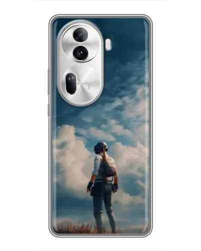 Чехол для OPPO Reno 11 Pro 5G с картинкой «Герой PUBG на скале»