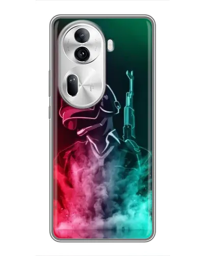 Чехол для OPPO Reno 11 Pro 5G с картинкой «PUBG — огненный воин»